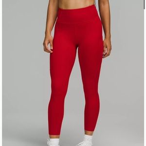 Lululemon Fast and Free High-Rise Tight 25" Red